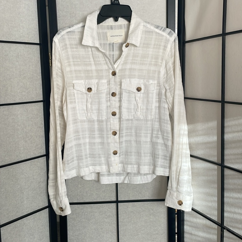 AEROPOSTALE | sheer white button up